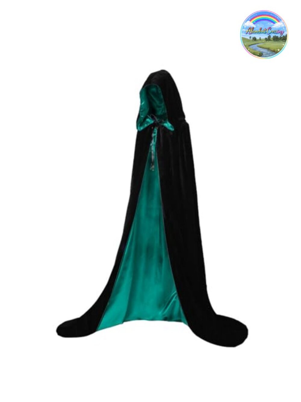 Velvet Hooded Cloak Reversible Medieval Cosplay Halloween Cape